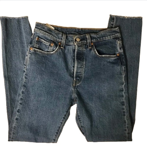 LEVI’S Premium Denim 510 S High Rise Raw Hem Medium Wash Straight Leg Je… - Picture 1 of 14